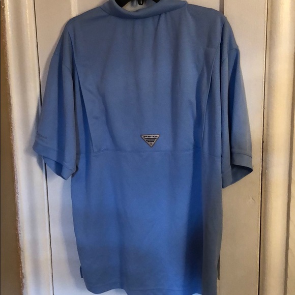 Columbia PFG Omni Shade Fishing Polo Shirt Men’s Large Light Blue - Picture 8 of 8